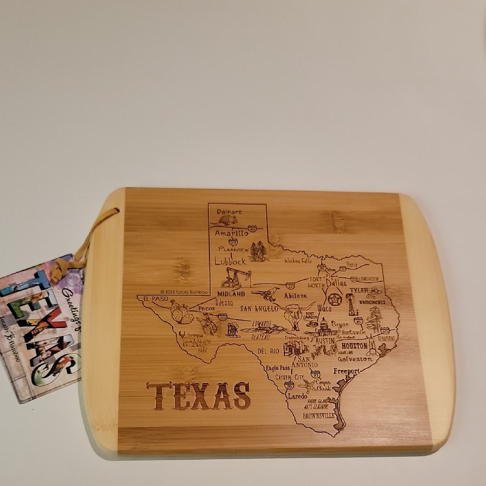 TOTALLY BAMBOO A SLUCE OF LIFE TEXAS CUTTING & SERVING BOARD